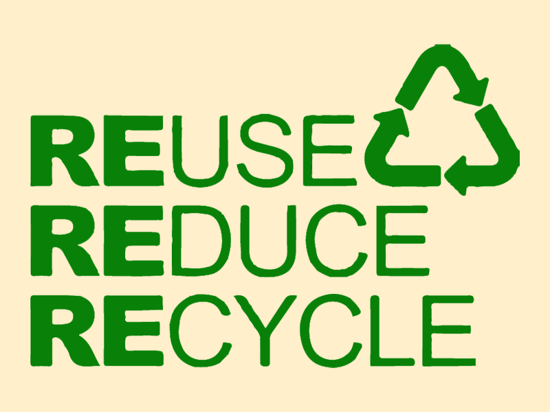 Reuse, reduce recycle graphic.